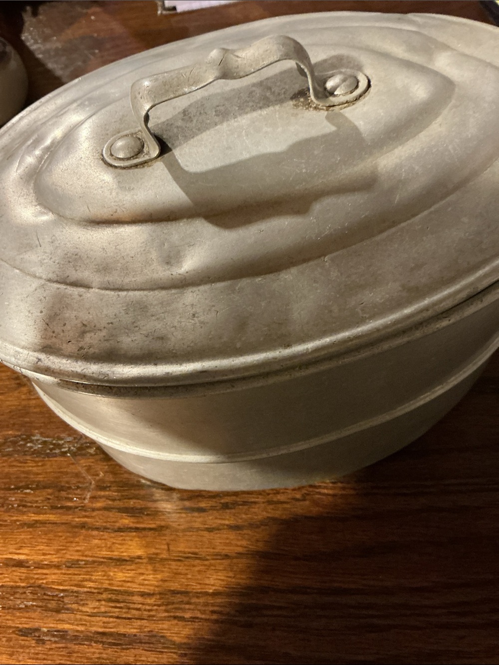 Vintage Aluminum Coal Miners Lunch Pail with Lid